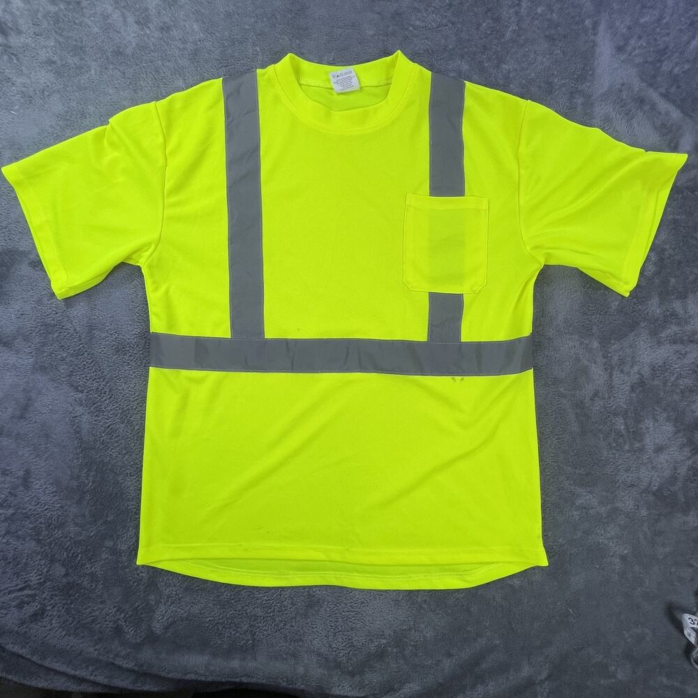 Forester Shirt Mens Large High Visibility Reflective Safety Pocket Work Tee